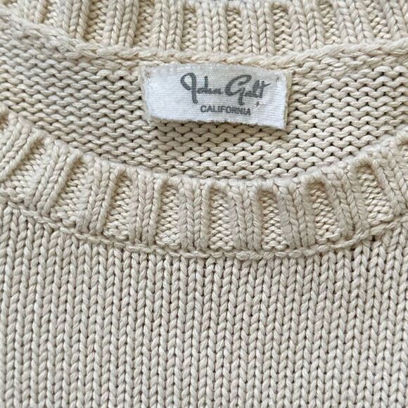 PacSun John Galt Cream Minimalist Neutral Oversized Thick Knit Crew Sweater - Picture 8 of 9